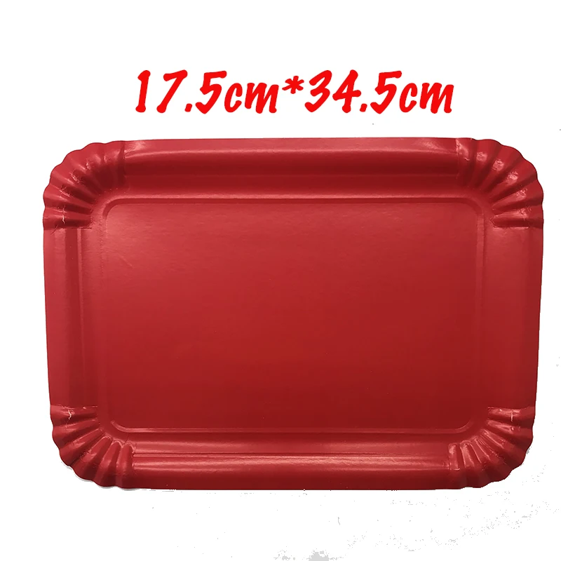 10pcs/pack rectangle paper plates solid color party decorations plain