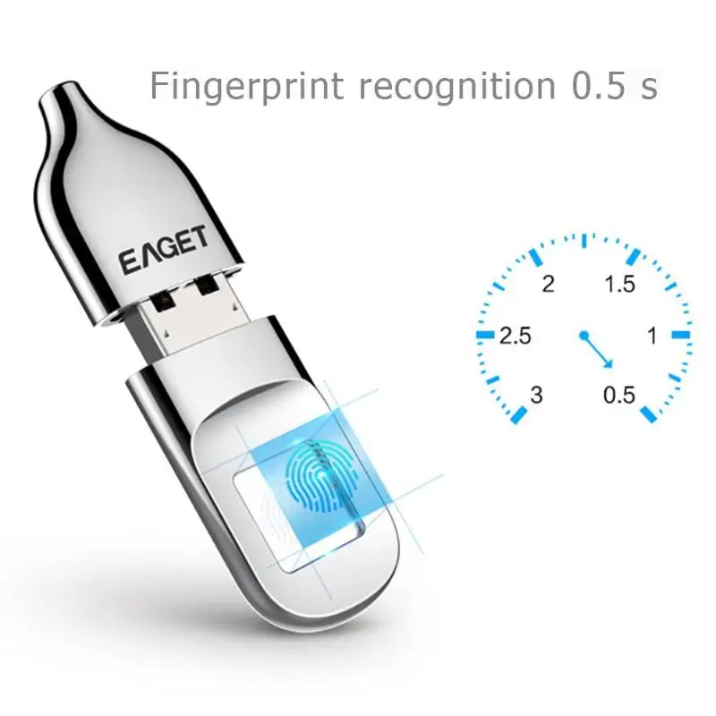 

EAGET FU5 FU60 32GB/64GB USB2.0/3.0 Flash Drive Recognition Fingerprint Encrypted Security Memory USB Stick Smart Pen Drive New