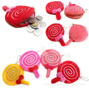 

Lollipop Pattern Coin Purse Lovely Small Bag Coin Pouch Money Holder Birthday Party Gifts for Children Mini Wallet 4 Colors