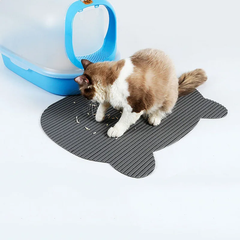 Non Slip Litter Mat Cute Puppy Kitty Dish Feeding Bowl Placemat Dog