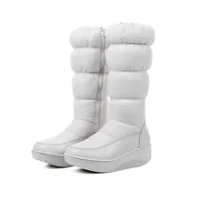 2017 Hiver Chaud Femmes pense que Over-the-genou Zip Bottes de Neige Rount Orteil talons Compensés plate-forme Zipper boot femmes de bottes d’hiver. HX-88