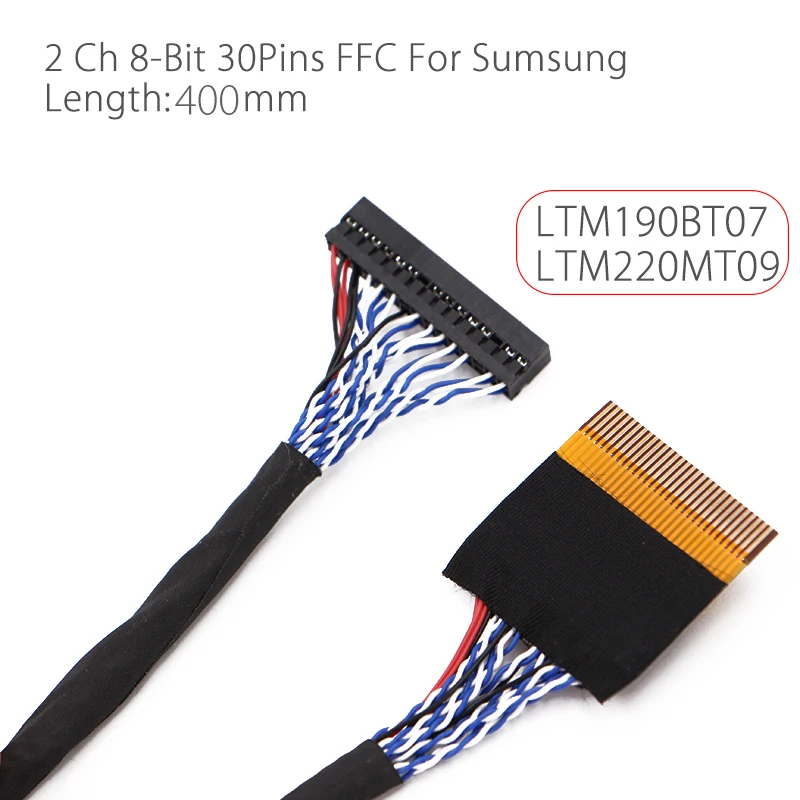 P-TWO FFC поворот Dupont LVDS кабель двойной 8 30Pin 2ch 8-бит 30 контактов 1 мм контактный шаг 400 мм для LTM190BT07 LTM220MT09 для lcd