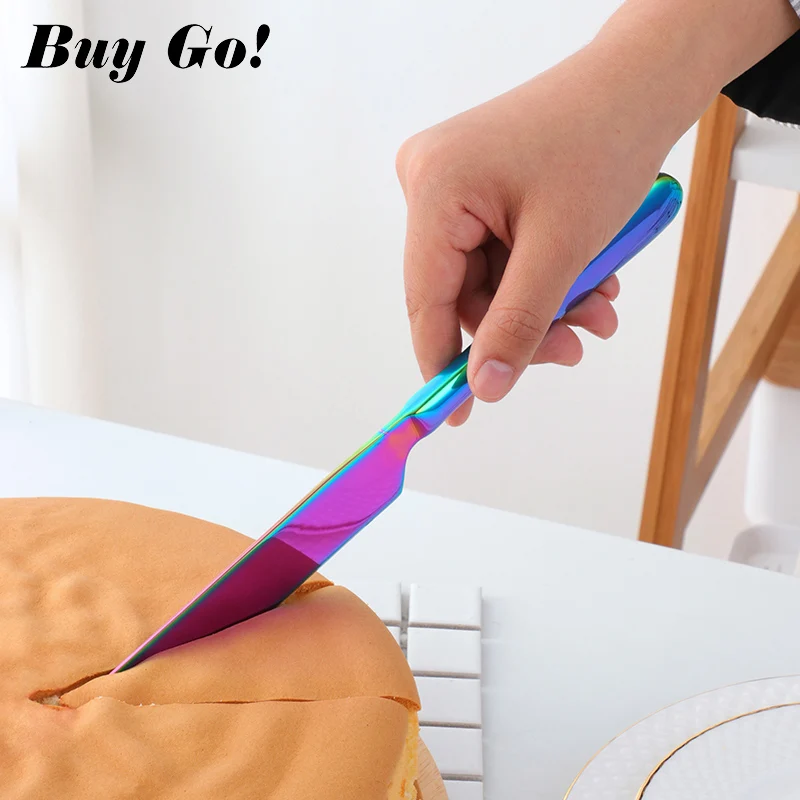 2PCS Stainless Steel Cake Shovel Cutter Set Cheese Pizza Pie Pastry Spatulas with Server Golden Bread Knife Baking Cooking Tool