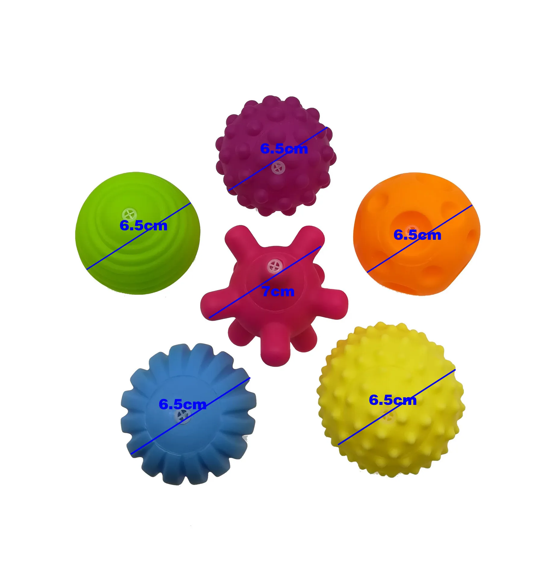 Текстурированный набор мульти мячей развивающая детская тактильная игрушка Детские сенсорные игрушки, ручной мяч детский тренировочный мяч массажный мягкий мяч 4-6 шт