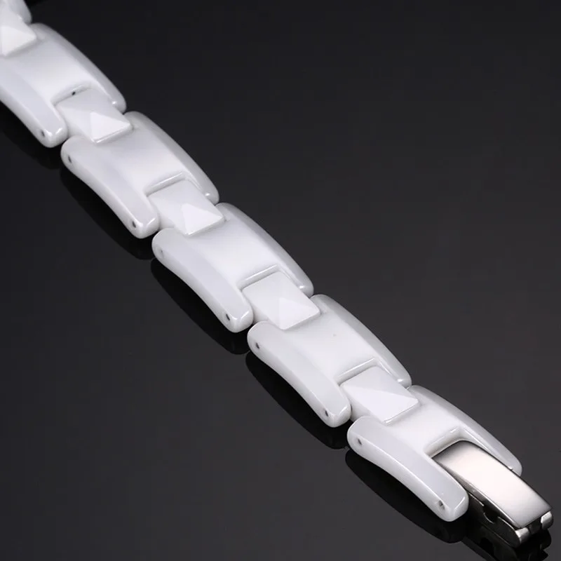 Skup Białe ceramiczne bransoletki dla kobiet zdrowa pielęgnacja magnetyczna energia regulowana biżuteria dla kobiet