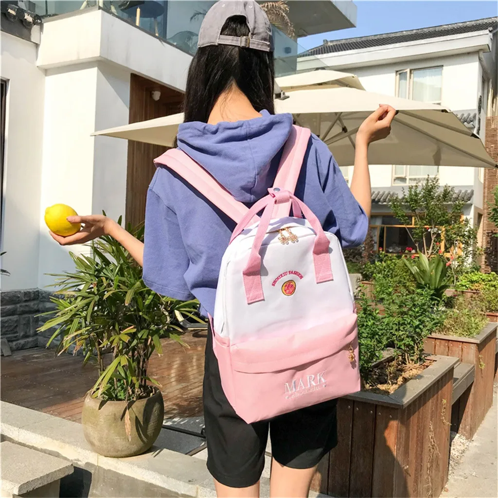 

Fashion Teenager Backpack Boys Girls Solid Color Waterproof Backpack Rucksack Nylon Shoulder School Backpack Mochila Feminina