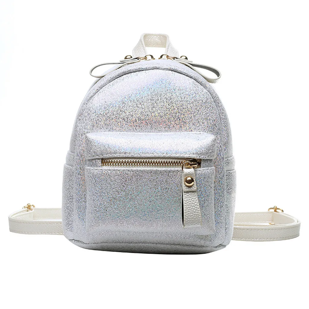 

Women Leather Backpack School Fashion Ladies Shiny Wild Bag Dual-Use Bag Zipper Small Backpack Damski Mochila Nina