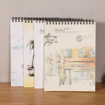 

w26 Hand-painted n43 art Writing A4 Page n22 Spiral Painting Page Creative School Cute Blank Notebook