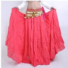 1 шт./лот,, модная юбка для Танцев Живота, женский костюм для бальных танцев, длинная однотонная льняная юбка