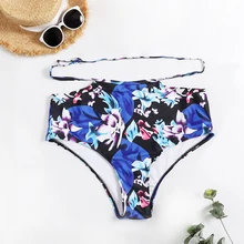New print women’s swimming trunks sexy low waist bikinis rope adjustable swimwear pants girls beach pants