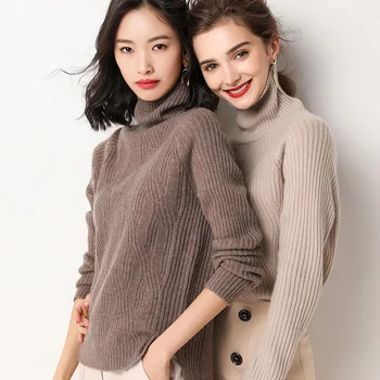 

2019 Women Sweater Slim Fashion Knitted Sweater Winter Clothes Women Sweaters Pullover Turtleneck Cashmere Women Sweater