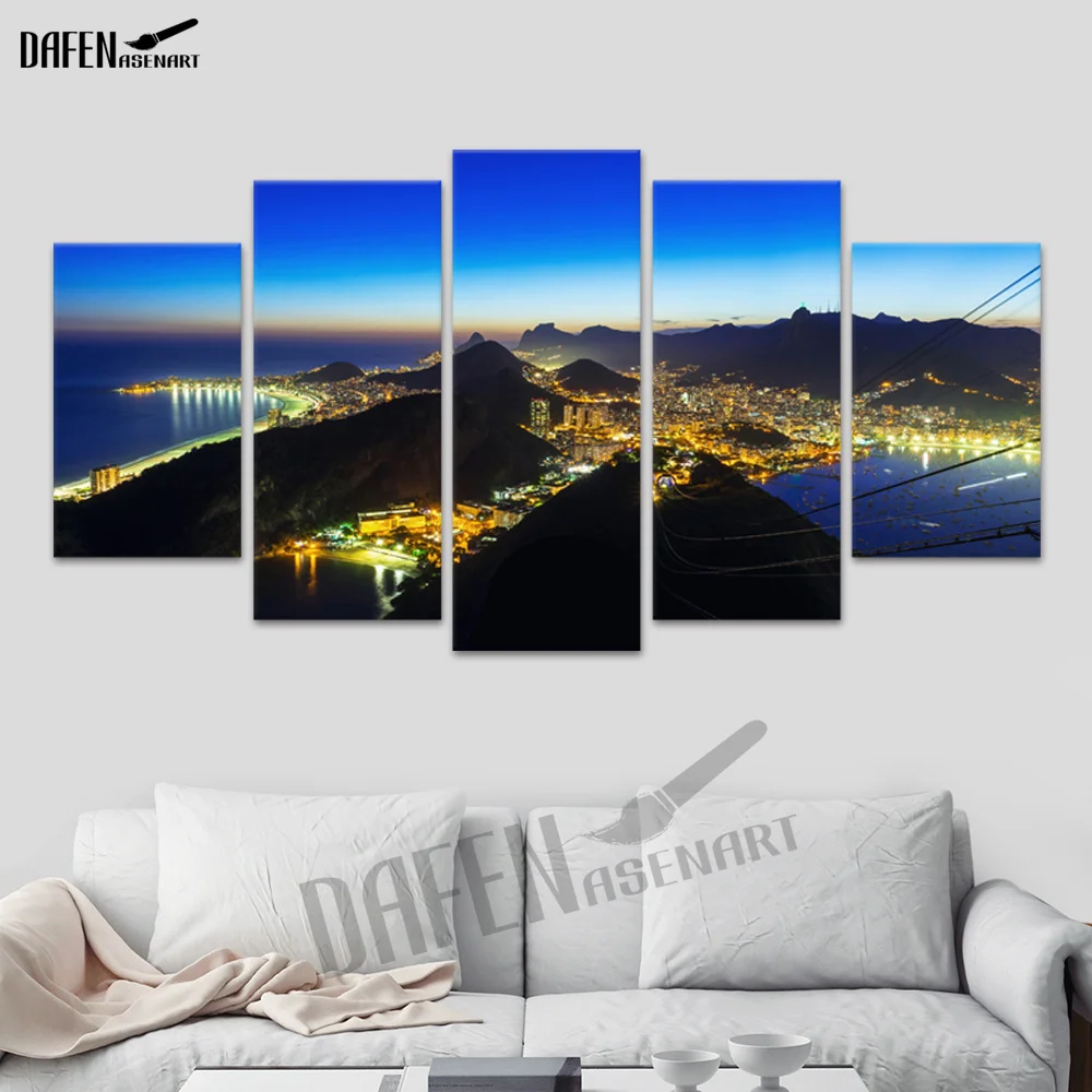 Rio de Janeiro City CANVAS WALL ART DECO LARGE READY TO HANG NIGHT all sizes