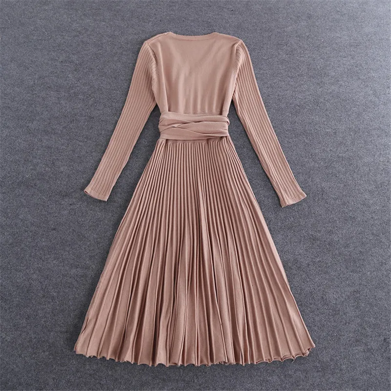 2018 new fashion knitted winter dress vestidso (8)