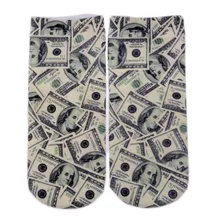 Dollar Printing Funny Socks Interesting Unisex Fashion Creative 3D Socks Birthday Gift Cotton Knitted Socks 7″ Free Shipping