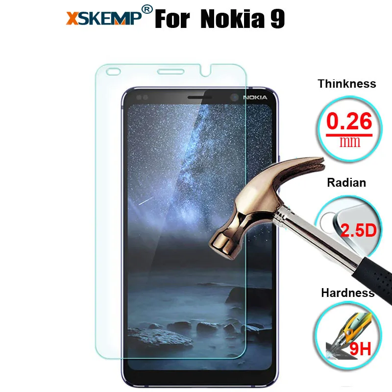 XSKEMP для Nokia 1 плюс/3,2/4,2/9 Натуральная абсолютная новинка! Премиум закаленное Стекло Экран протектор Ultra Clear, устойчивое к царапинам защита