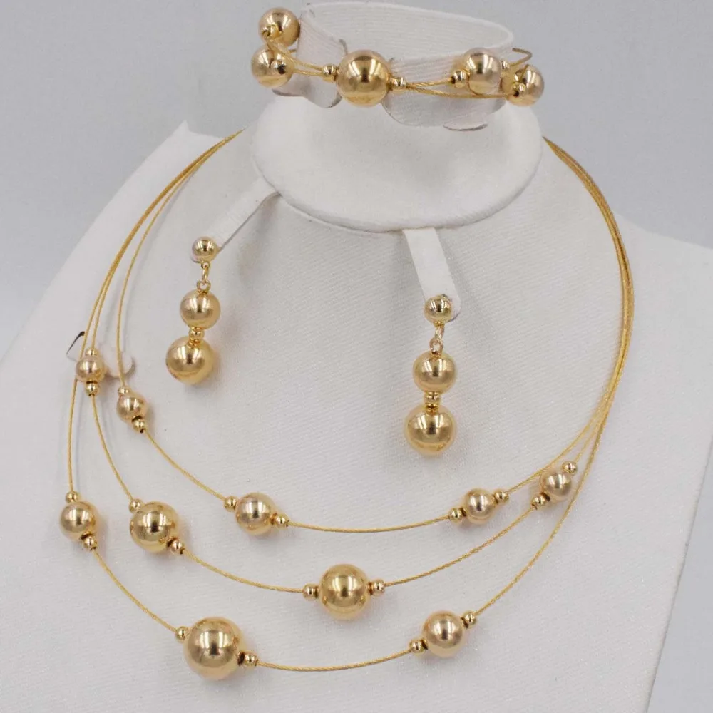 

New High Quality Dubai gold big Jewelry Set Gold color Nigerian Wedding African Jewelry Sets Parure Bijoux Femme