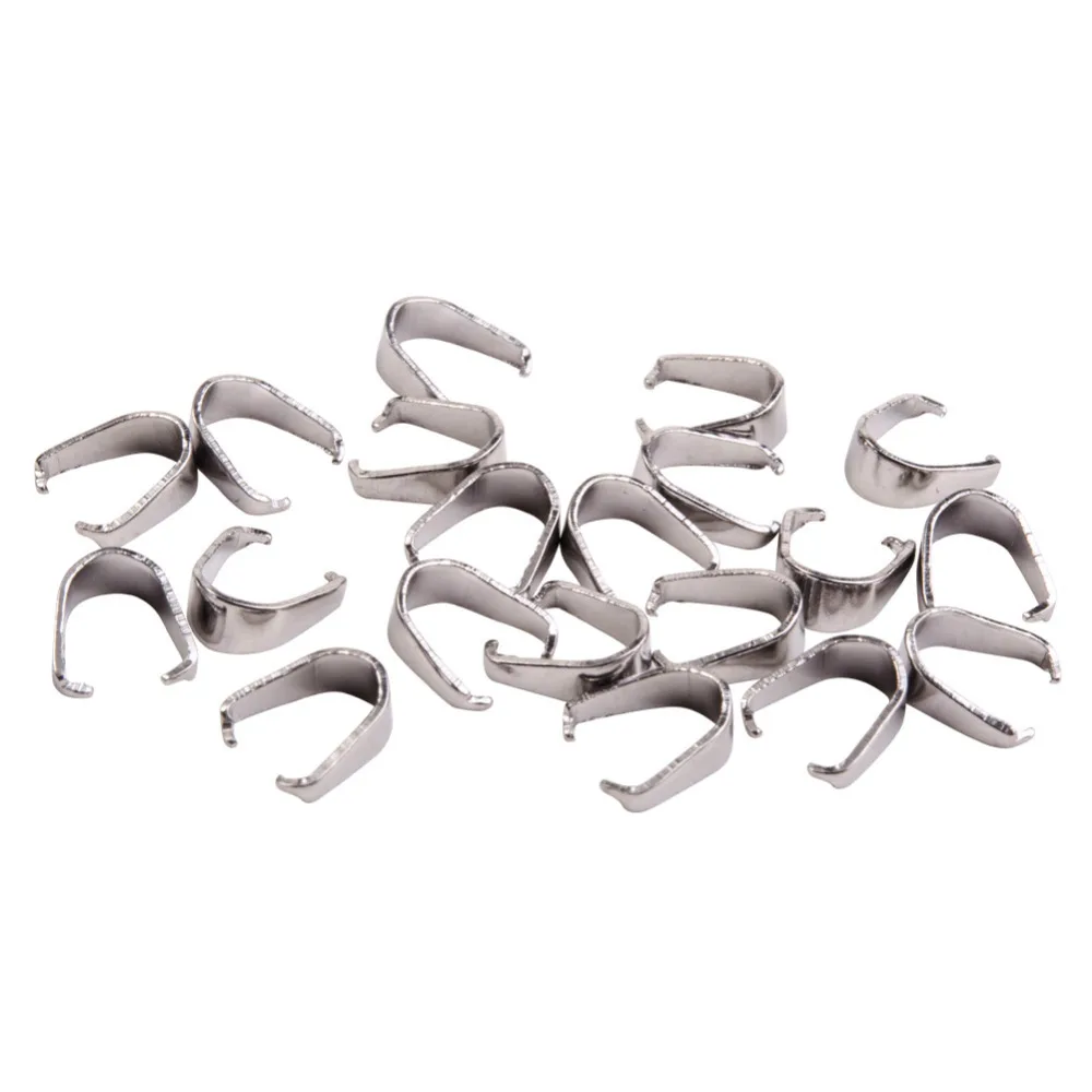 

304 Stainless Steel Pinch Bails for Jewelry Making 7x6mm
