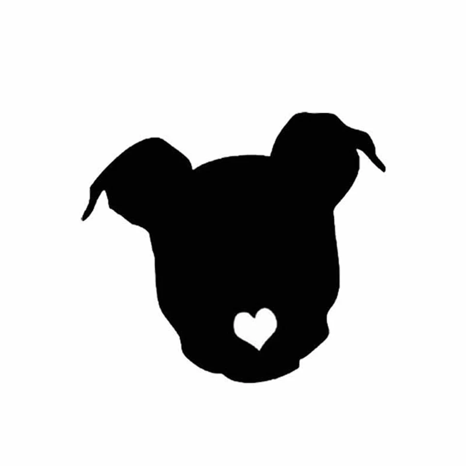10CM8.9CM Pitbull Love Dog Decal Car Window Vinyl Waterproof Sticker Sticker On Car For Ford Audi BMW Toyota VW BlackSilver  (4)