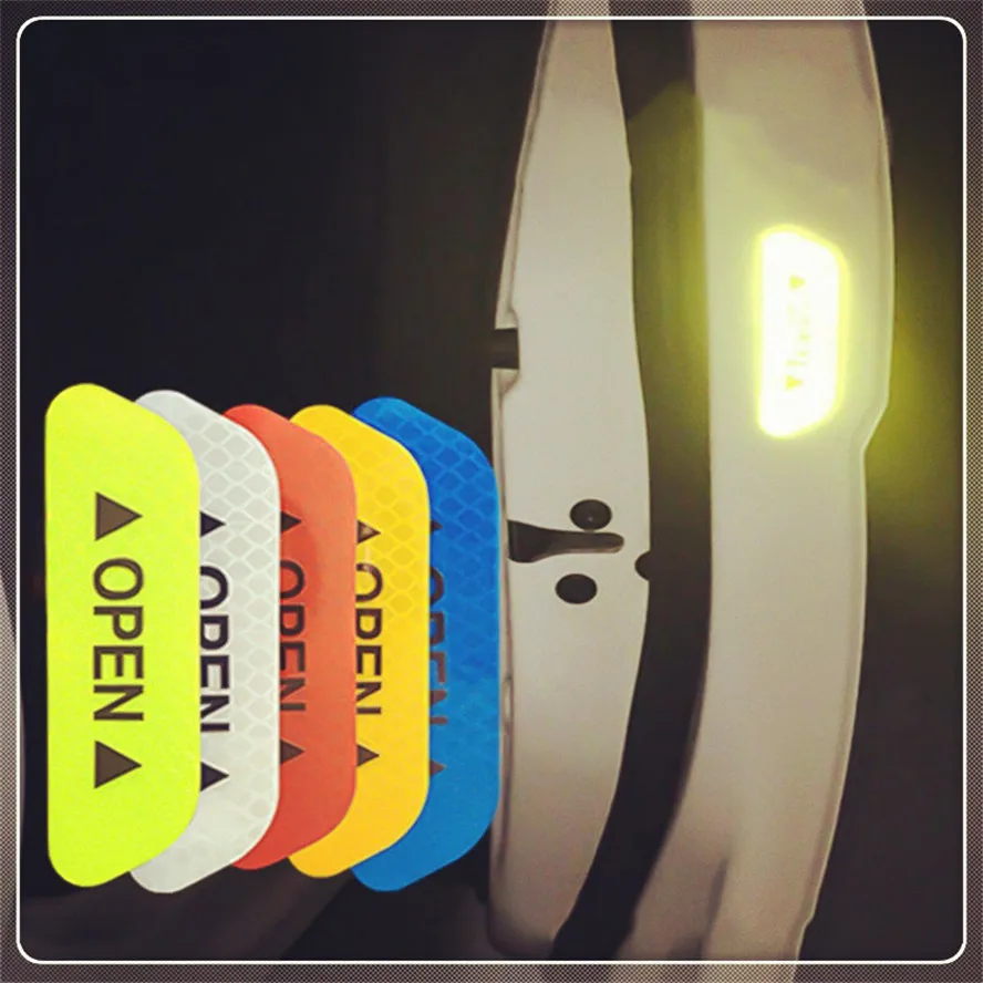 

4Pcs Car Door OPEN Reflective Tape Warning Notice Sticker for Chevrolet Blazer Traverse Tahoe Equinox Trax Sonic FNR-X Bolt