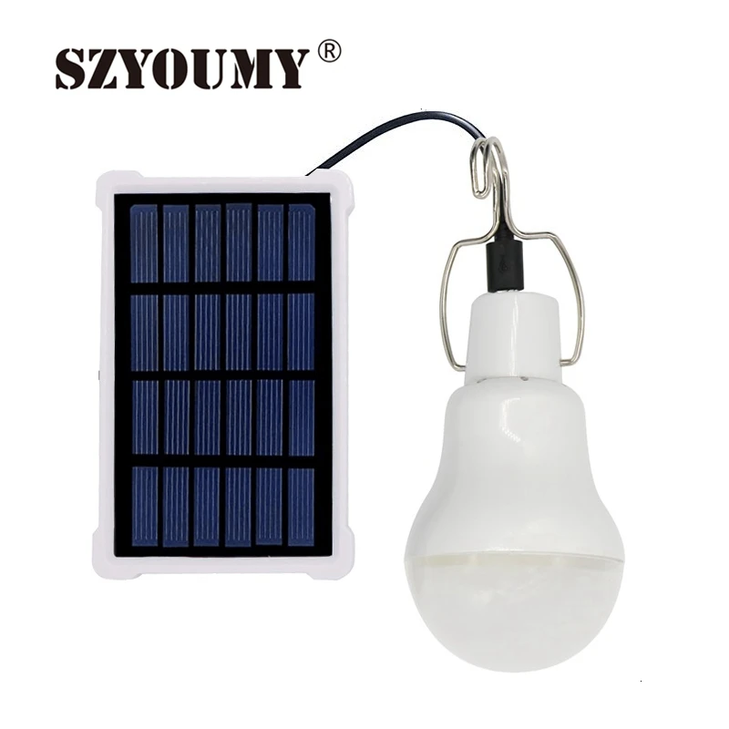 

SZYOUMY 130LM 15W Portable LED Bulb Smart Light Sensor Control USB Rechargeable Solar Panel Energy Garden Lamp LED for Outdoor