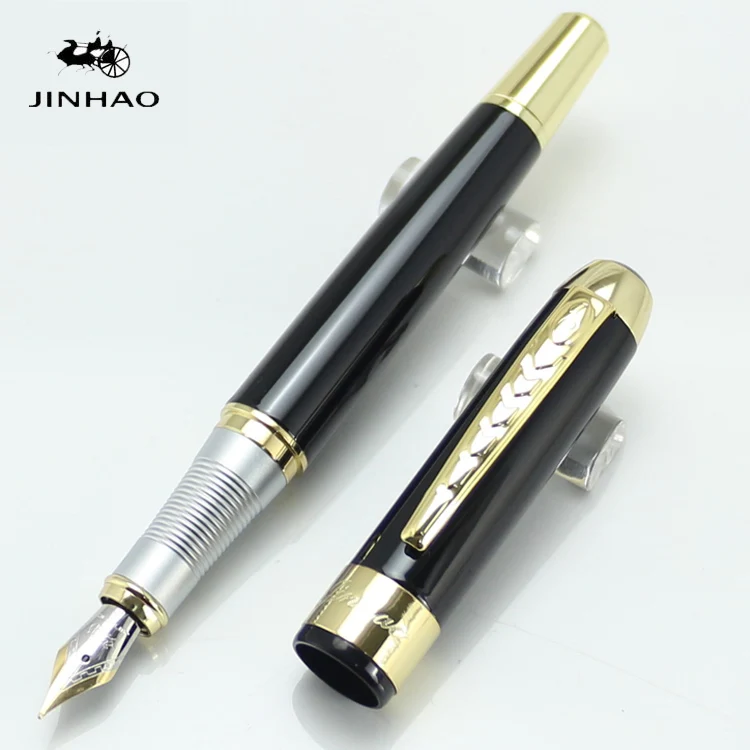 JINHAO 250 роскошный гладкий черный и золотой 0,5 мм Средний Перьевая ручка канцелярские принадлежности для школы и офиса ручка для письма подарок