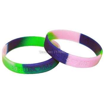 

100pcs Jesus wristband rubber cuff wrist bands bangle free shipping by FEDEX