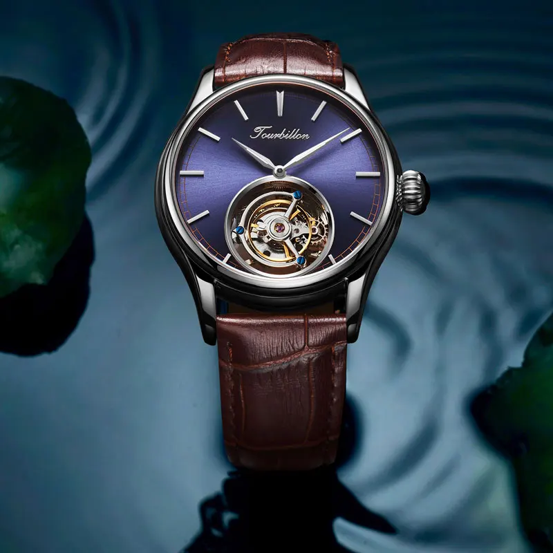Топ бренд Kopeck для мужчин s Tourbillon часы Роскошные 24 к Натуральная кожа reloj Tourbillon hombre механические мужские часы montre - Цвет: 11