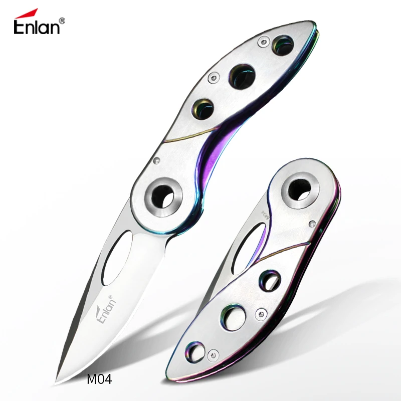 

ENLAN 58HRC Three eyes Small Folding knife Survival tool Pocket Knife tactical knives edc outdoor tool Dropshipping