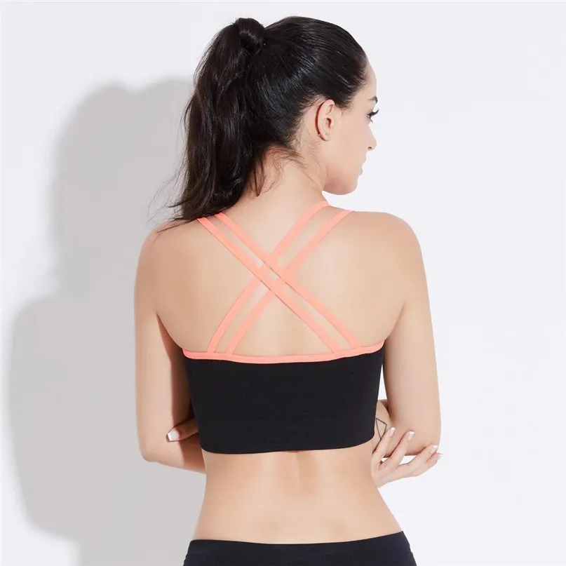 Sports Bra for Women Push Up Fitness Yoga Gym Underwear Sujetador Brasieres Deportivos Soutien Gorge X back workout tops #3j#F (3)