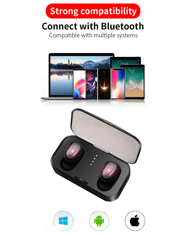 T-18S TWS беспроводные наушники Bluetooth 5,0 наушники бас гарнитура спортивные Беспроводные наушники с HD микрофоном для Xiaomi samsung Iphone