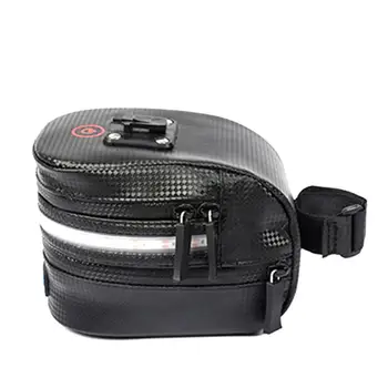 

Waterproof Bicycle Saddle Rear Tail Bag With Light USB Charging Light High-brightness LED taillight Polyester