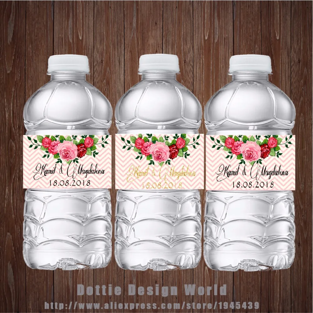 water bottle label wedding