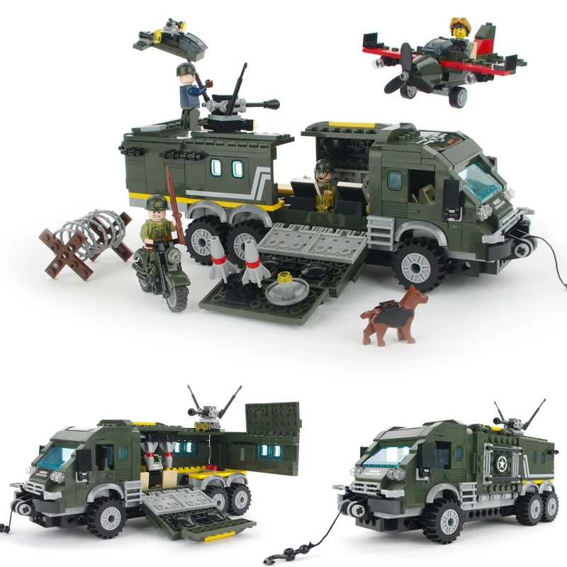 

Attack the Tank MILITARY Armored Car Soldier SWAT WW2 Army Building Blocks Bricks figures Educational Gift Toys for Children Boy