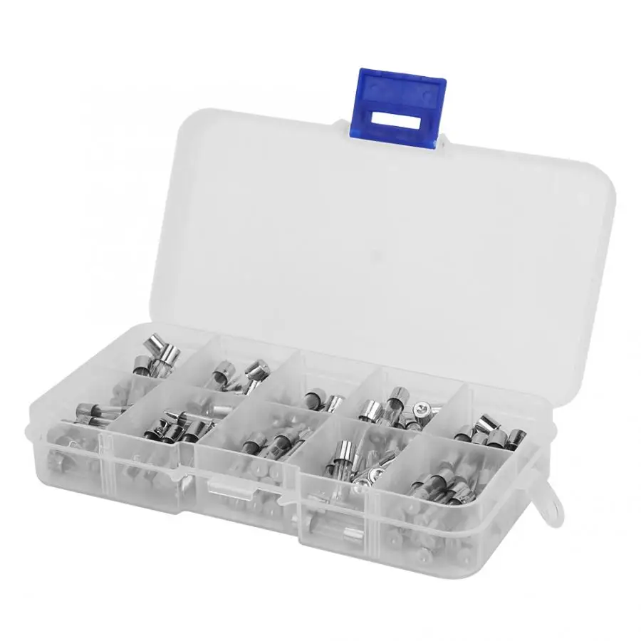

Fusibles Auto Thermal Fuse 100Pcs 0-250V Universal 5*20mm Glass Tube Fuse Kit Accessories Set 0.2A-20A Fuse Adapter Fusibles