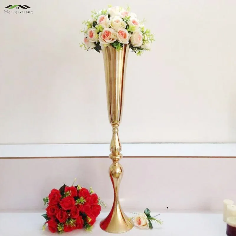 10 шт./лот, 90 см/36 дюймов, напольная ваза, металлическая ваза для цветов, столешница для свадьбы, металлические цветы, вазы для свадебного украшения 001