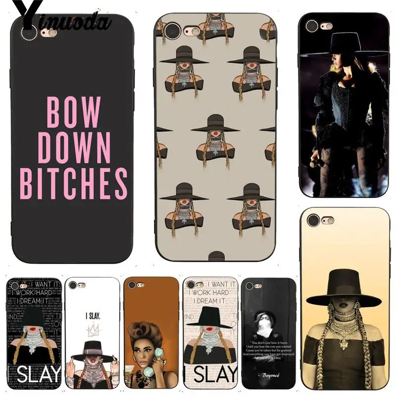 

Yinuoda For iphone 7 6 X Case Beyonce Bow down Bitches Bling Popular Soft Case for iPhone X 8 7 6 6S Plus X 5 5S SE XS XR