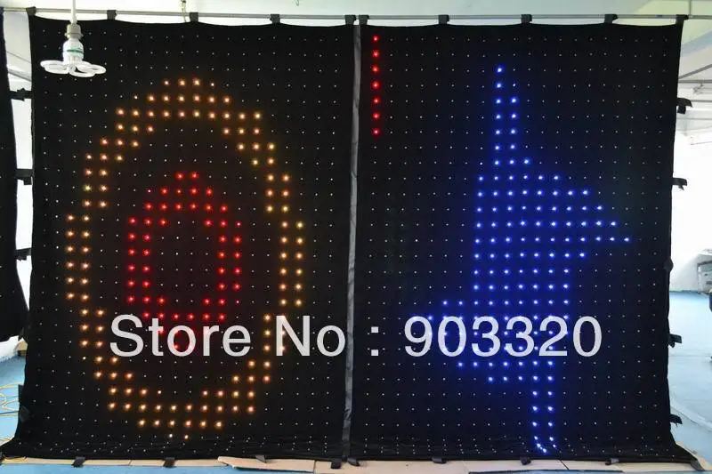 

LED Star Curtain PC Mode+SD Card SMD5050 P5 2M*4M 3200 leds LED Video Curtain For DJ Wedding Backdrops,Event,Nightclub