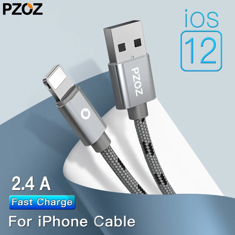 PZOZ ل iphone 7 8 6 زائد 6 s xs ماكس xr 5 5 s ipad mini air سريع شاحن كابل يو اس بي سريعة الحبل كابل بيانات الهاتف المحمول شحن