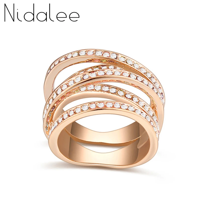 Nidalee 2019 Горячая великолепный кристалл от Swarovski Топ Циркон кольцо для женщин Мода