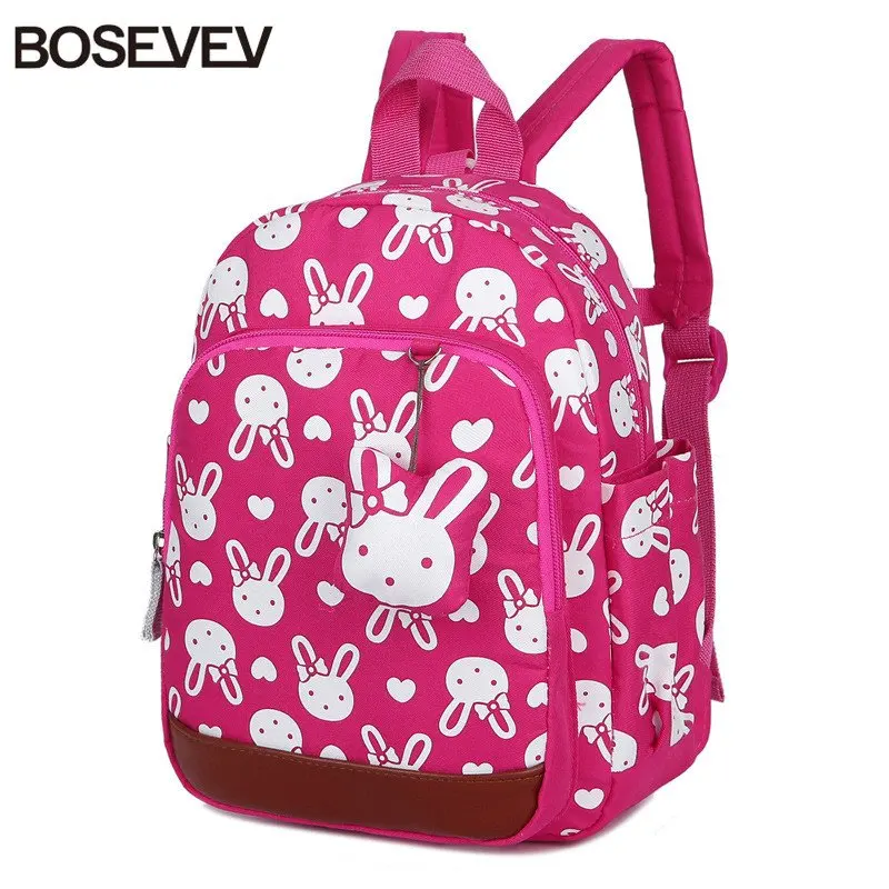 BOSEVEV мультяшный рюкзак для детей, для детского сада, нейлоновый детский школьный рюкзак с принтом кролика для маленьких девочек и мальчиков, школьный рюкзак