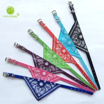 

7 Colors Adjustable Leather Pet Collar Puppy Dog Cat Bandana Scarf Collars for Small Medium Dogs Collars for Chihuahua Pet 20