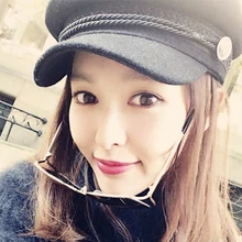 Женская бейсбольная кепка s осень и зима, плоская кепка, шапки для женщин и девушек, английский стиль, одноцветная Повседневная кепка для женщин