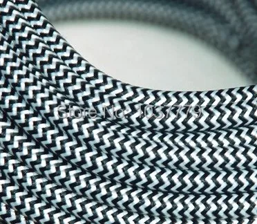 25 М длинные черно-белого цвета две медные core ткань покрыта текстильной кабель подвесной светильник провода шнур
