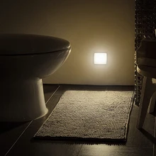 Nueva luz nocturna con Sensor de movimiento inteligente LED lámpara de noche a pilas WC lámpara de noche para habitación pasillo inodoro DA