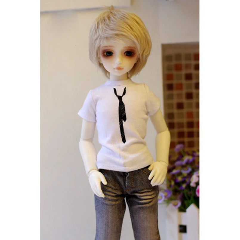 1/6 BJD черная/белая футболка с галстуком верхняя одежда для 11 &quot27 см 1/4 высота YOSD DK DZ