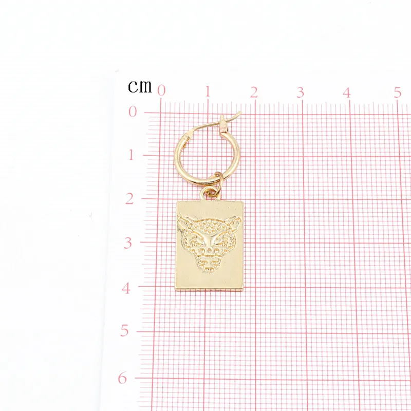 Dayoff Europe Gold Silver Rectangle Leopards Head Hoop Earrrings Animal Round Tag Earstud Women Jewelry Small Long Earrings E837-in Hoop Earrings from Jewelry & Accessories on Aliexpress.com | Alibaba Group - Image 6