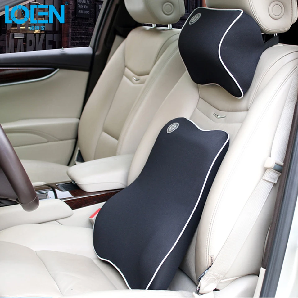 High Quality Car Pillow Set Car Headrest Neck Support Pillow Car Lumbar