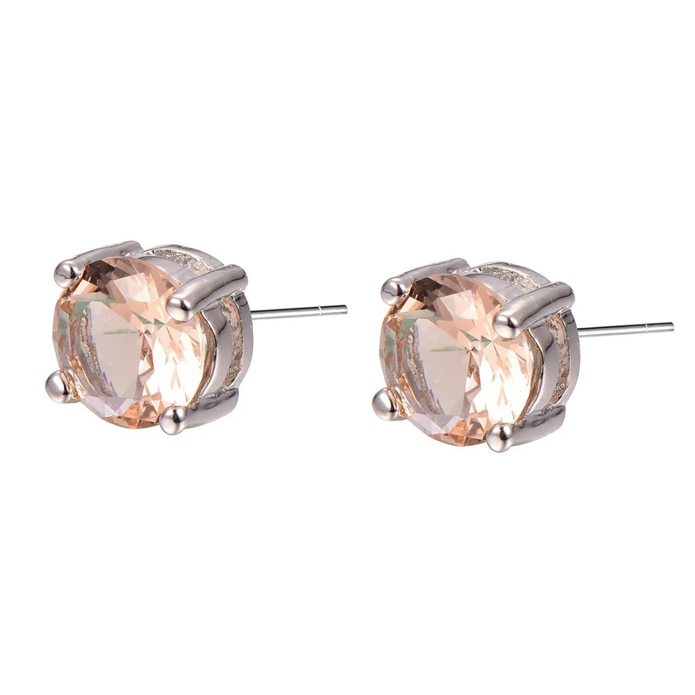 

New Arrival Morganite Women Stud Earrings 925 Sterling Silver Stud Earrings PE25
