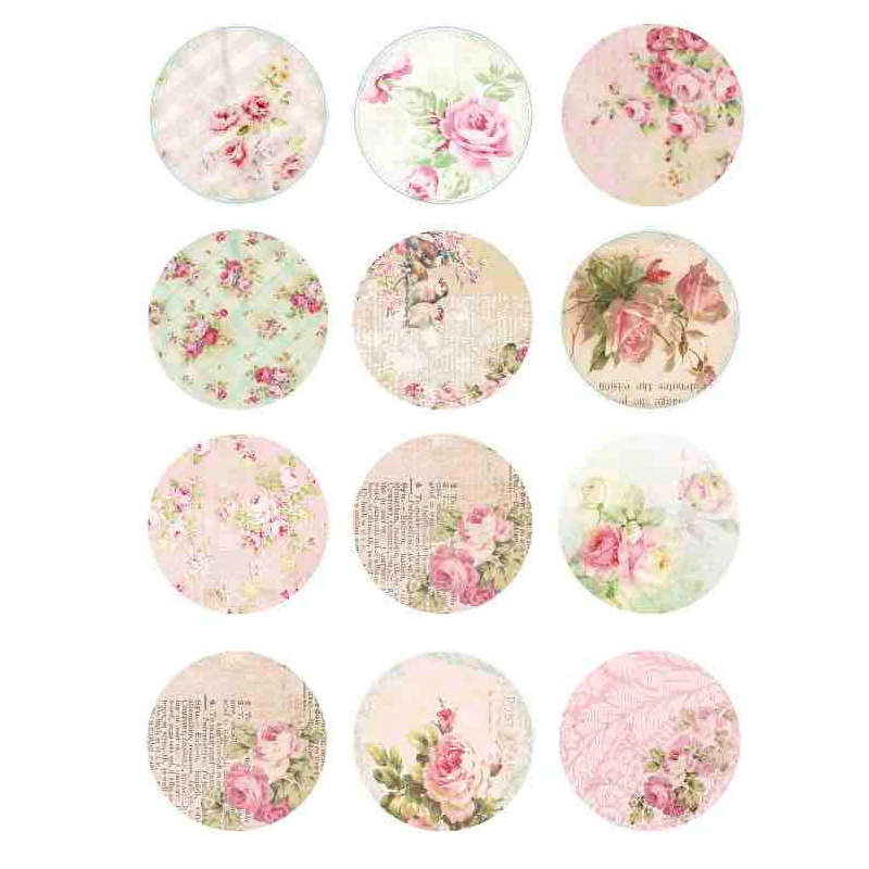 Vintage Floral wafer paper 1-4
