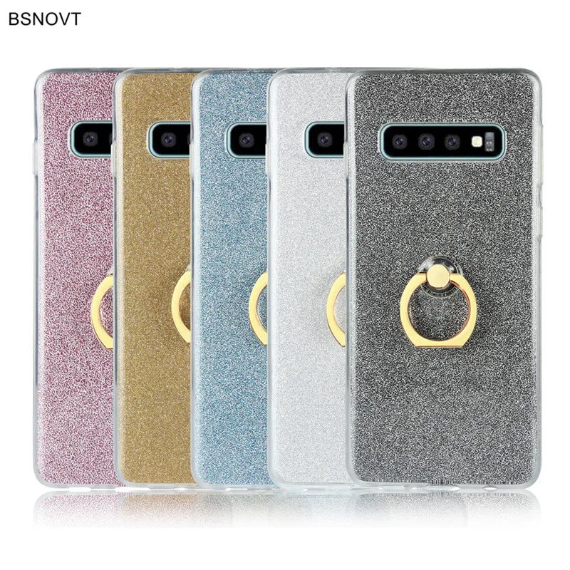 

For Samsung Galaxy S10 Plus Case Soft Shiny Silicone Phone Case Cover For Samsung Galaxy S10 Plus Soft Finger Ring Cover Hoesje